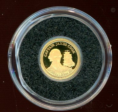 Thumbnail for 2009 Cook Islands 0.5 Gram .999 Gold One Dollar - Captain James Cook