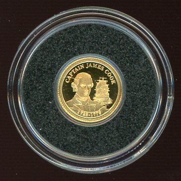 Thumbnail for 2013 Cook islands 0.5 Gram .999 Gold One Dollar - Captain James Cook