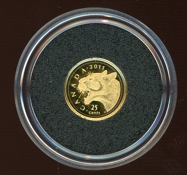 Thumbnail for 2011 Canada 0.5 Gram .999 Gold Twenty Five Cents - Canada Cougar