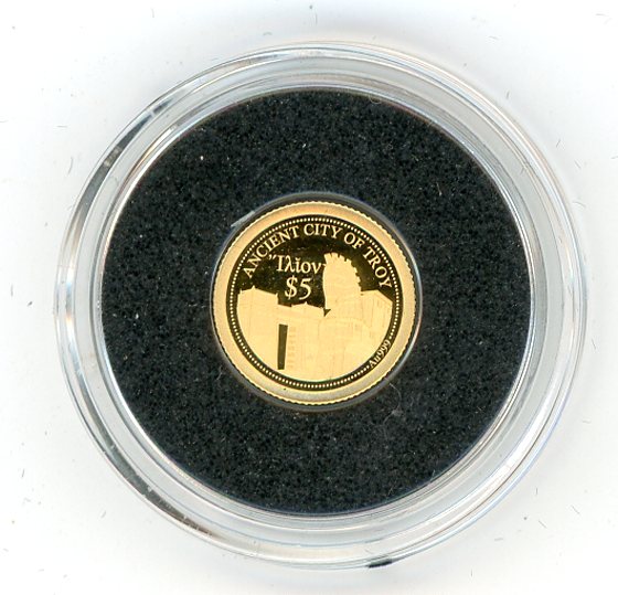 Thumbnail for 2013 Cook Islands 0.5 Gram .585 Gold Five Dollars - City of Troy
