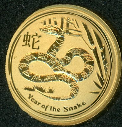 Thumbnail for 2013 Australian One Tenth oz Gold - Year of the Snake