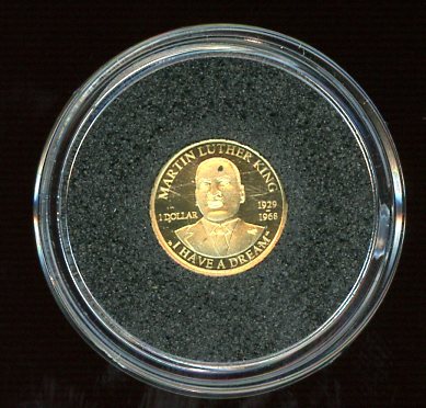 Thumbnail for 2018 Barbados 0.5 Gram .585 Gold One Dollar - Martin Luther King