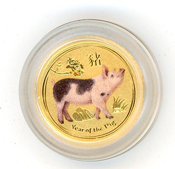 Thumbnail for 2019 Australian One Twentieth oz Coloured - Year of the Pig