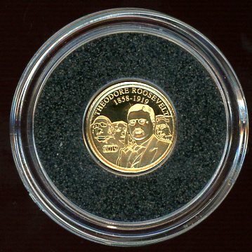 Thumbnail for 2019 Solomon Islands 0.5 Gram .585 Gold One Dollar - Theodore Roosevelt
