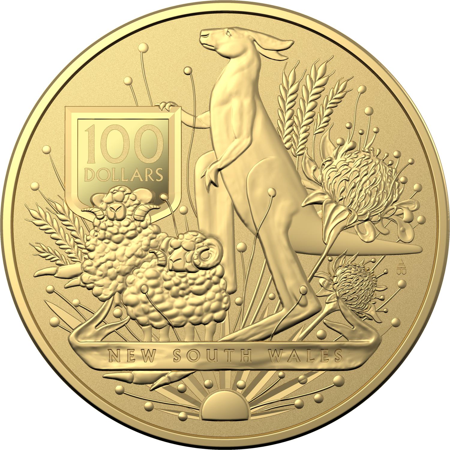 Thumbnail for 2022 $100 Australia's Coat of Arms - New South Wales 1oz Gold Investment Coin in Capsule