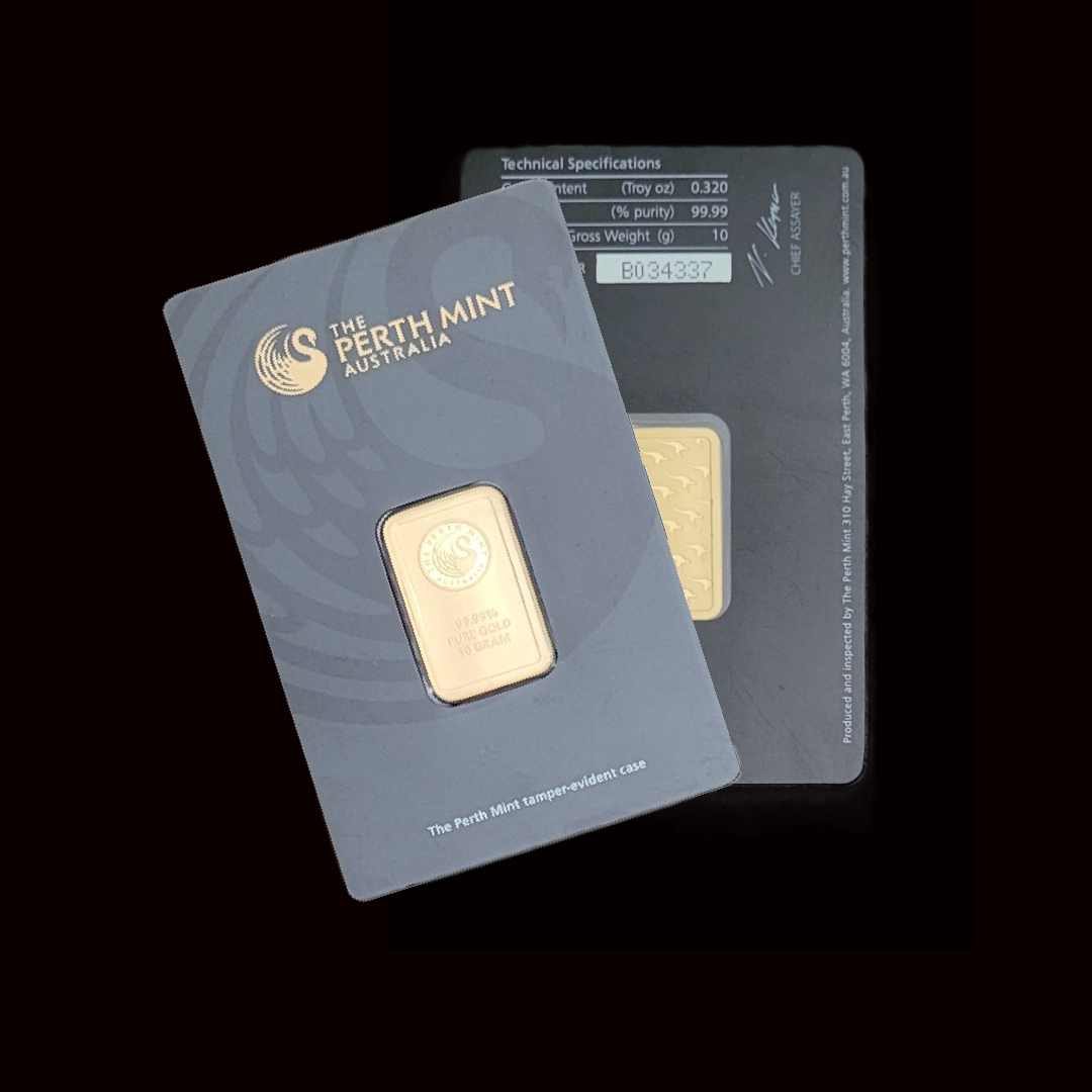 Thumbnail for The Perth Mint 10gram Gold Minted Bar -Blackcard