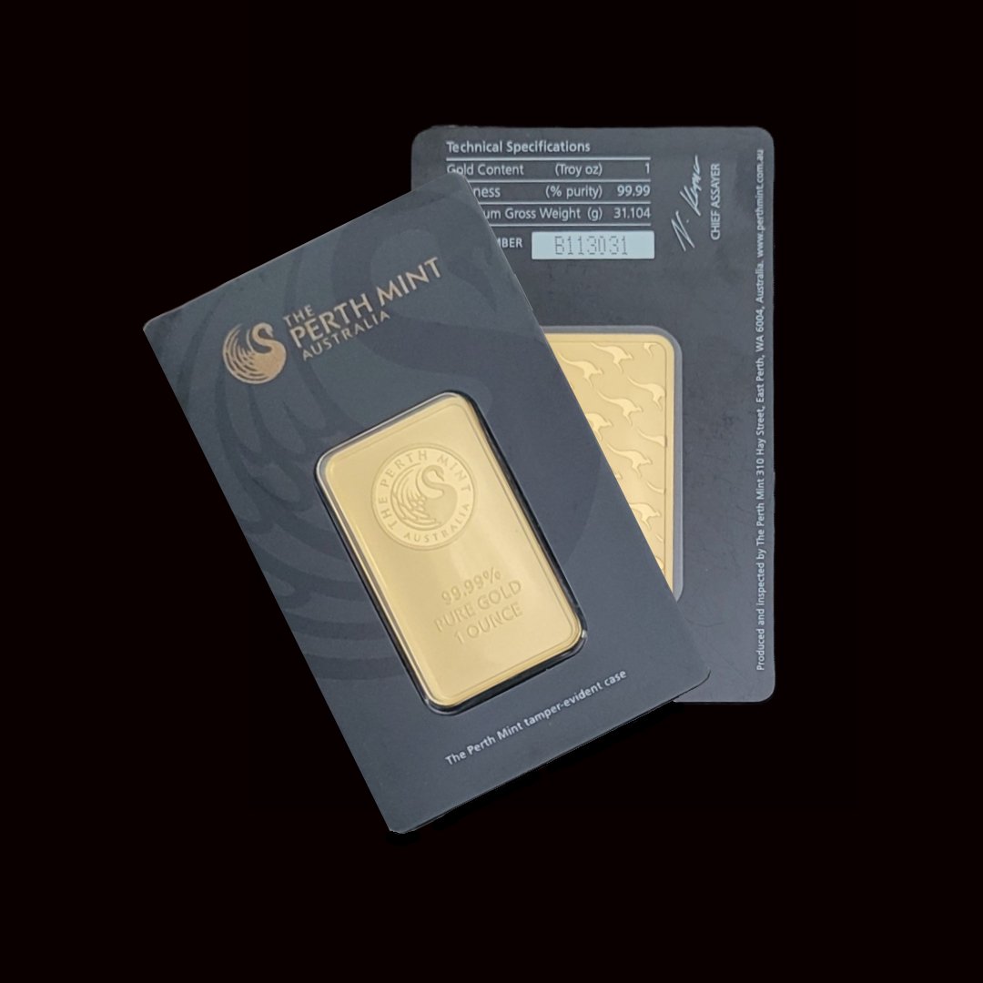 Thumbnail for The Perth Mint 1oz Gold Minted Bar -Blackcard