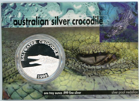 Thumbnail for 1999 1oz Silver Crocodile On Card