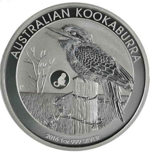 Thumbnail for 2016 $1 Australian Kookaburra 1oz Silver Bullion Coin with Monkey Privy