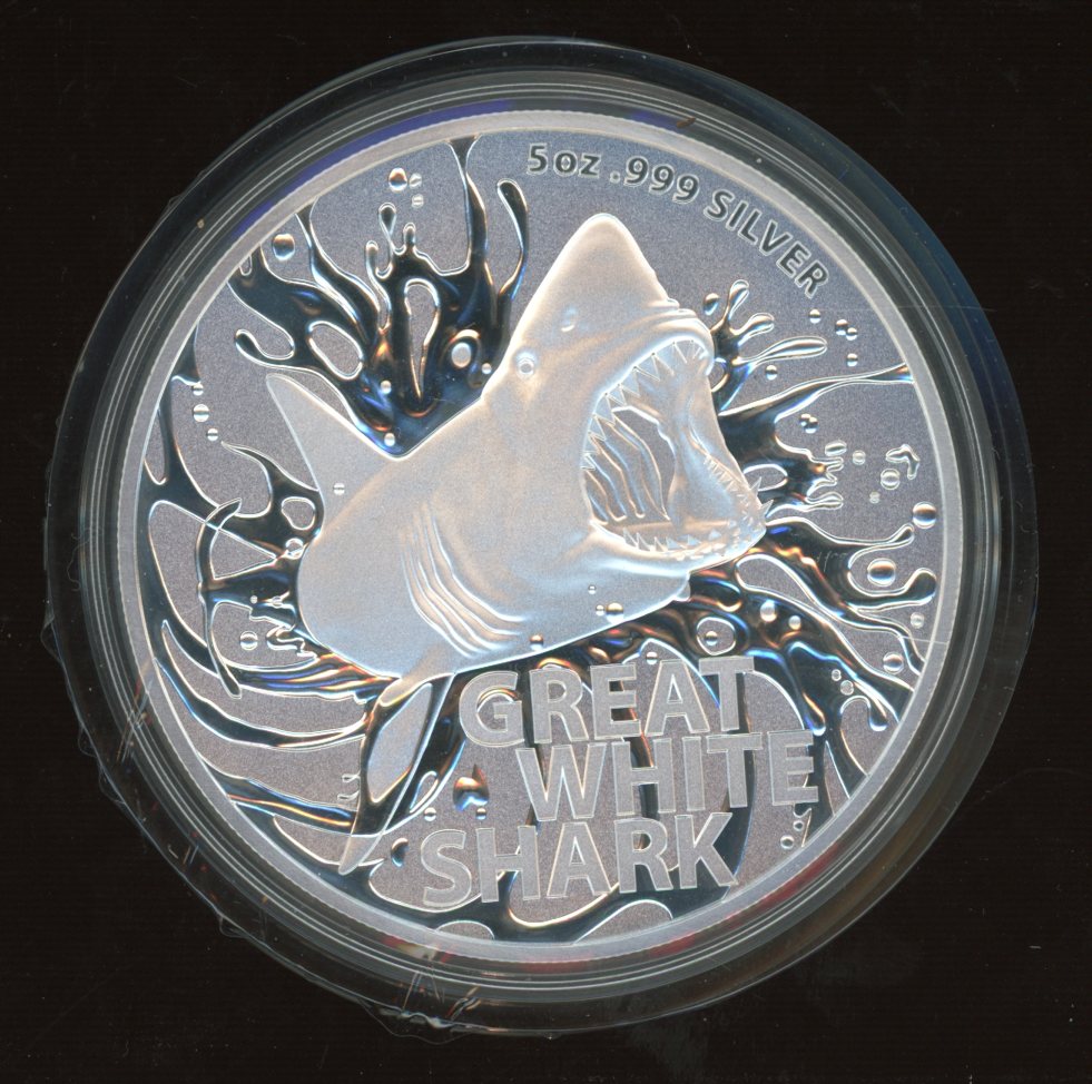 Thumbnail for 2022 5oz Silver Bullion Coin - Great White Shark