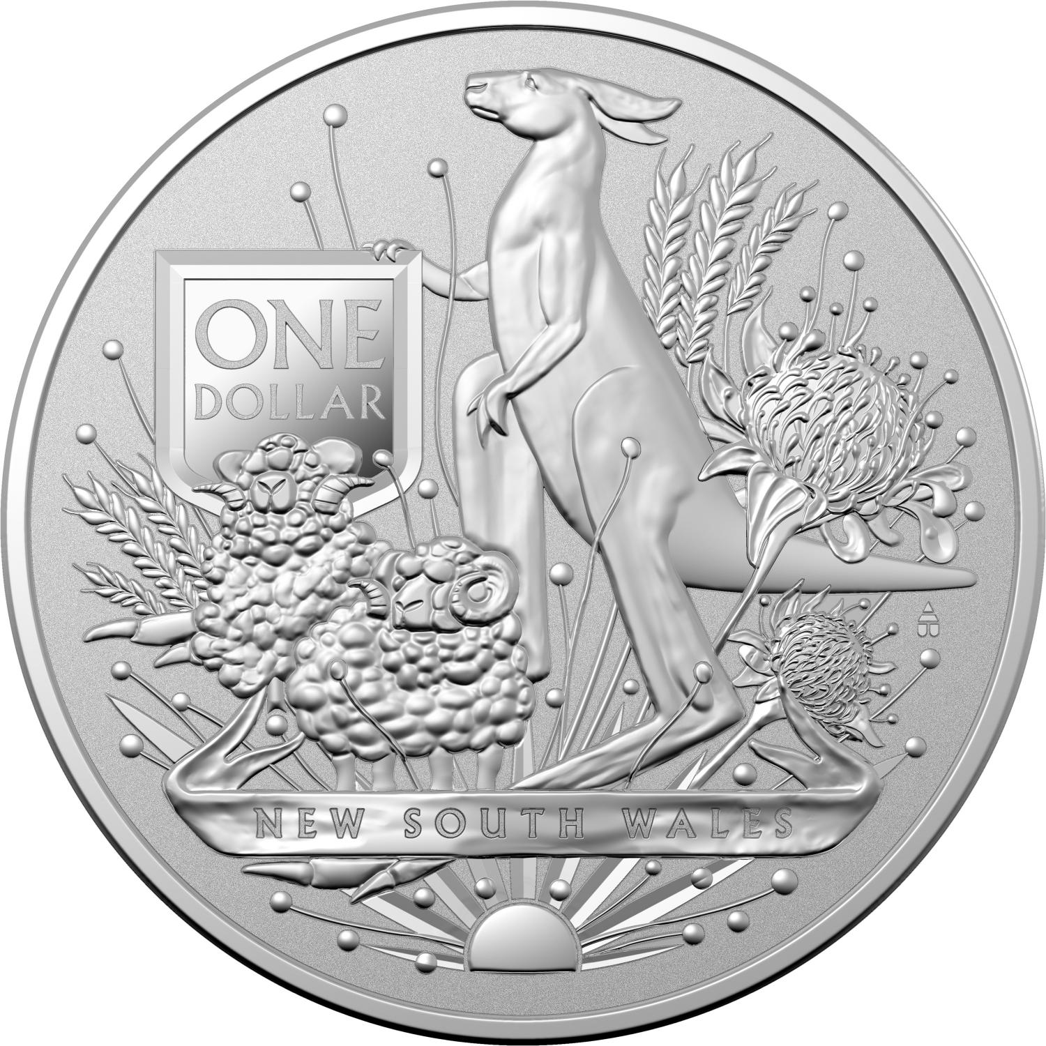 Thumbnail for 2022 $1 Australia's Coat of Arms - New South Wales 1oz Silver Investment Coin in Capsule - Second in the Series