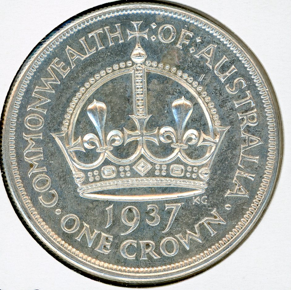 Thumbnail for 1937 Australian One Crown (D) aUNC