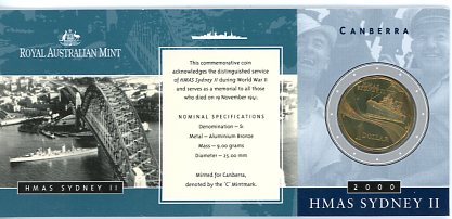 Thumbnail for 2000 HMAS Sydney II C Mintmark
