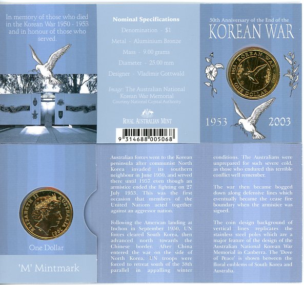 Thumbnail for 2003 Korean War 50th Anniversary M Mintmark