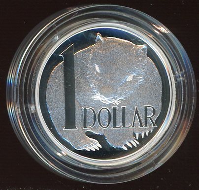 Thumbnail for 2004 Australian $1 Silver Coin from Masterpieces in Silver Set - Wombat