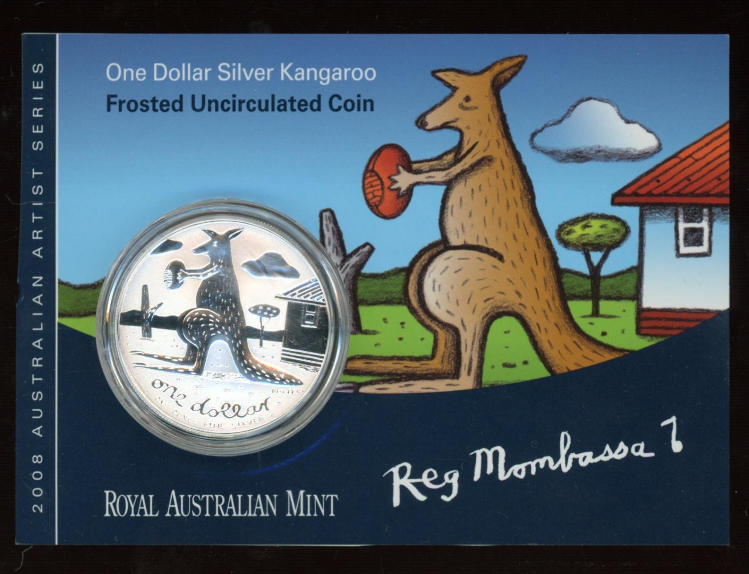 Thumbnail for 2008 1oz Silver Uncirculated Kangaroo - Reg Mombassa