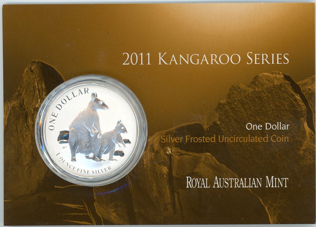 Thumbnail for 2011 Kangaroo Series $1 Silver Frosted Coin - Allied Rock Wallaby