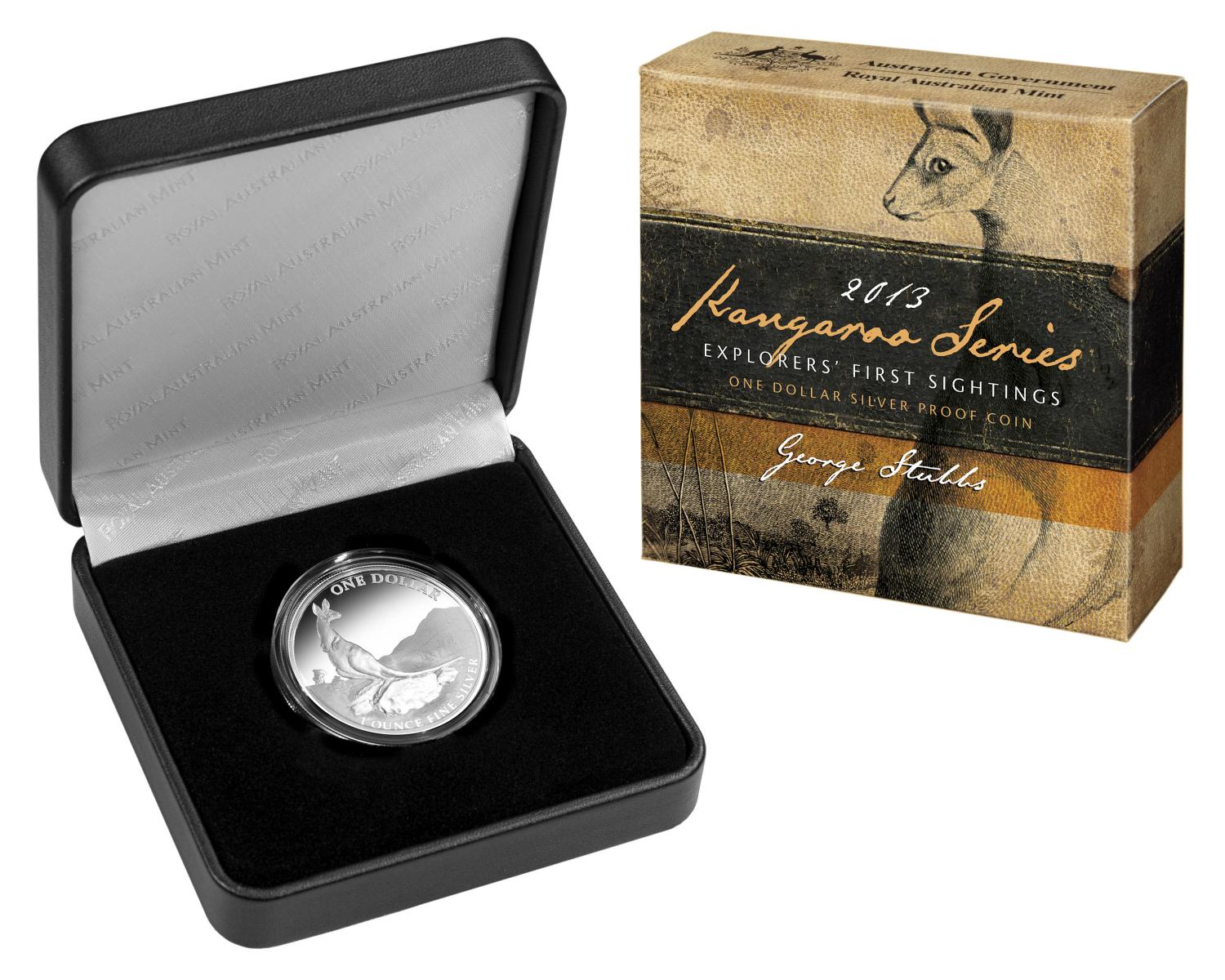 Thumbnail for 2013 1oz Silver Kangaroo Proof Coin Explorers First Sightings