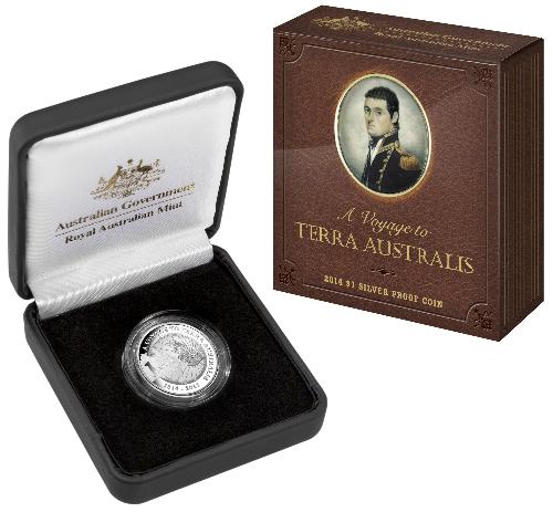 Thumbnail for 2014 $1 Fine Silver Proof Coin - A Voyage to Terra Australis