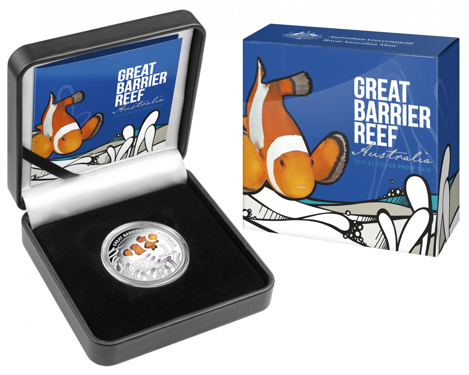 Thumbnail for 2015 Great Barrier Reef Coloured 1oz Silver Proof Dollar