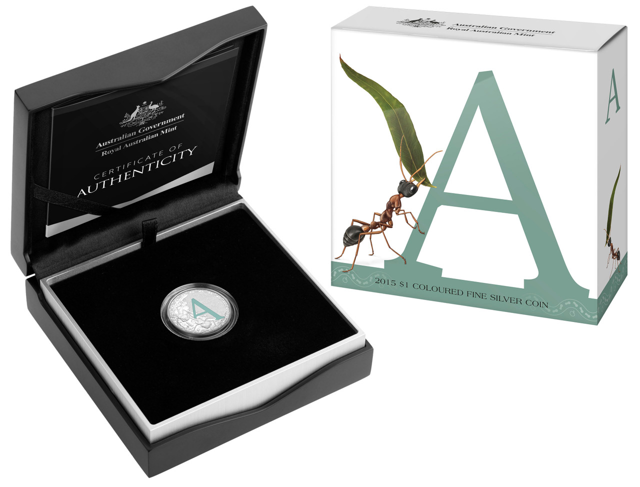 Thumbnail for 2015 Fine Silver Coloured Alphabet Dollar - A For Ant