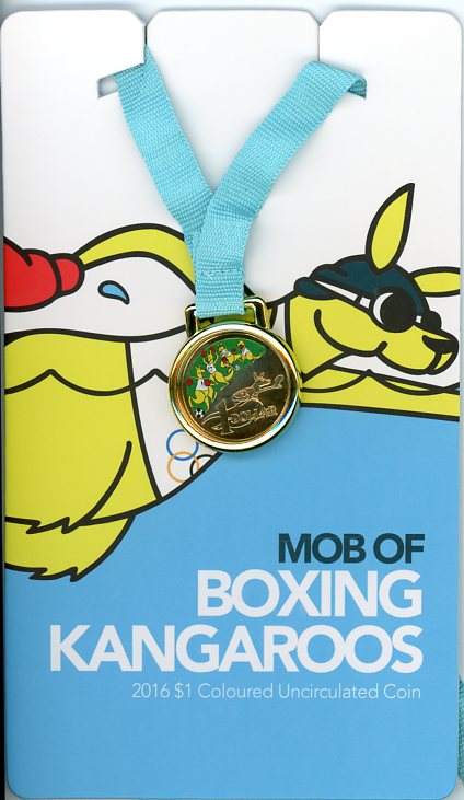 Thumbnail for 2016 Mob of Boxing Kangaroos on Blue Card