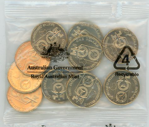 2012 Australia Mens Australian Open $1 Unc coin on card