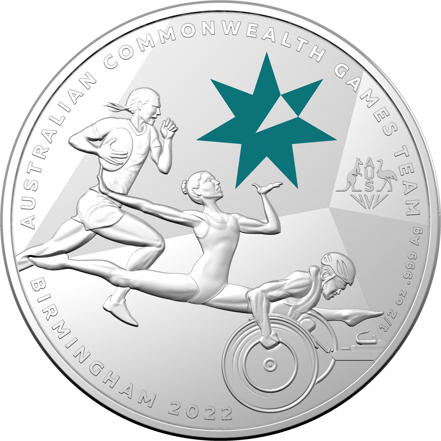 Thumbnail for 2022 $1 Half Oz Coloured Silver UNC Coin - Commonwealth Games 