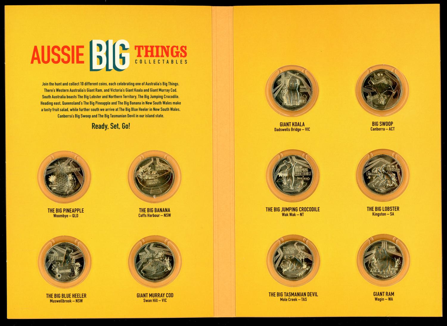 Thumbnail for 2023 $1 Aussie Big Things Collectable Folder with 10 Coins in Place in Album