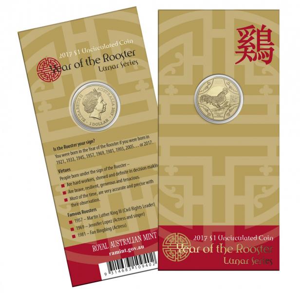Thumbnail for 2017 Uncirculated Lunar Dollar - Year of the Rooster