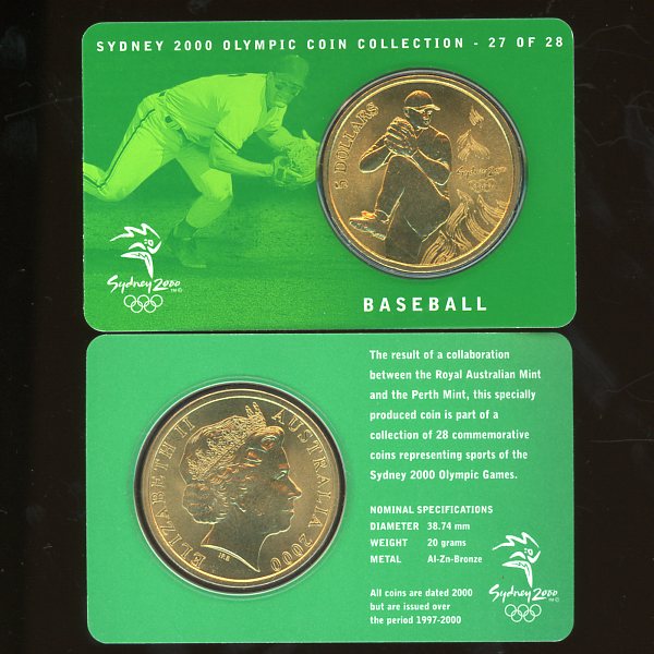 Thumbnail for 2000 Sydney Olympics Baseball $5 Coin Uncirculated