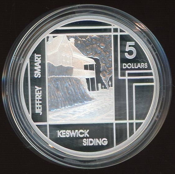Thumbnail for 2006 Australian $5 Silver Coin from Masterpieces in Silver Set - Jeffrey Smart Keswick Siding