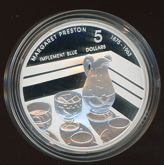 Thumbnail for 2007 Australian $5 Silver Coin from Masterpieces in Silver Set - Margaret Preston Implement Blue