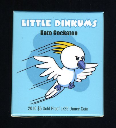 Thumbnail for 2010 Little Dinkums $5 Gold Proof One Twentififth oz Coin - Kato Cockatoo
