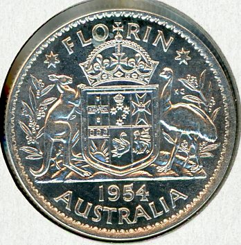 Thumbnail for 1954 Australian Florin gEF