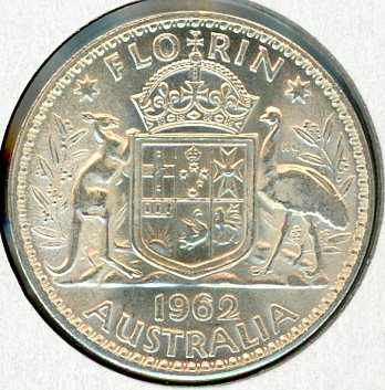 Thumbnail for 1962 Australian Florin UNC