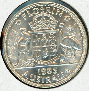 Thumbnail for 1963 Australian Florin UNC