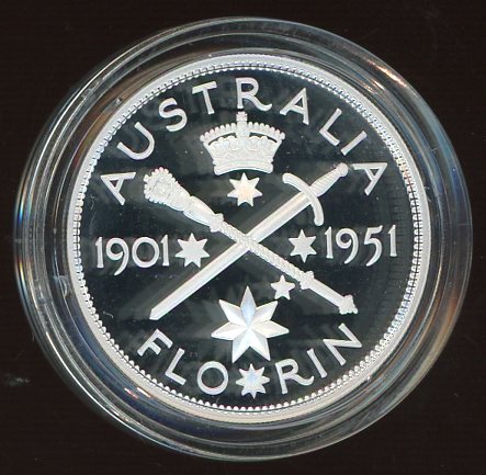 Thumbnail for 1998 Australian Twenty Cent Silver Coin from Masterpieces in Silver Set - 1951 Federation Florin Design