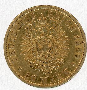 Thumbnail for 1889A German Gold 20 Marks