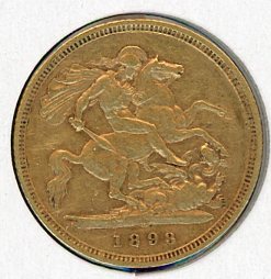 Thumbnail for 1893S Australian Queen Victoria Veil Head Gold Half Sovereign B