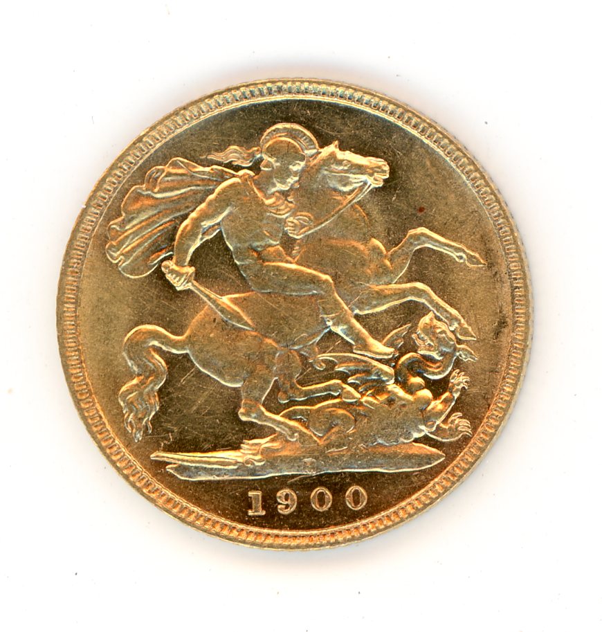 Thumbnail for 1900M Australian Queen Victoria Veil Head Gold Half Sovereign