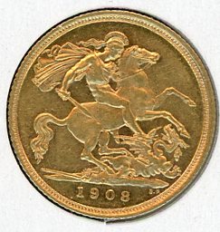 Thumbnail for 1908S Australian Edward VII Gold Half Sovereign