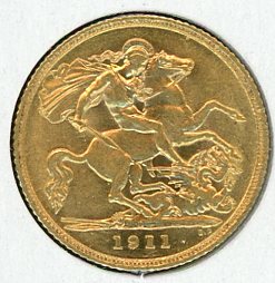 Thumbnail for 1911S Australian George V Gold Half Sovereign