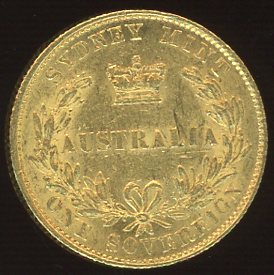 Thumbnail for 1864 Australian Sydney Mint Gold Sovereign Type Two