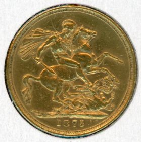 Thumbnail for 1875M Australian Young Head Gold Sovereign