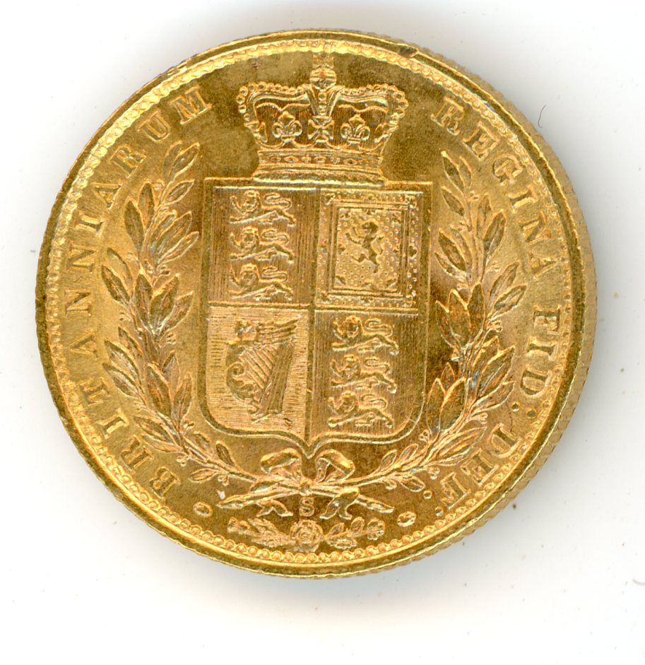 Thumbnail for 1877S Australian Shield Gold Sovereign F