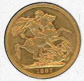 Thumbnail for 1887M Australian Young Head Gold Sovereign