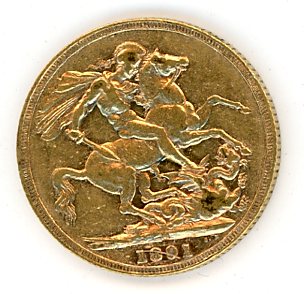 Thumbnail for 1891M Australian Jubilee Head Gold Sovereign B