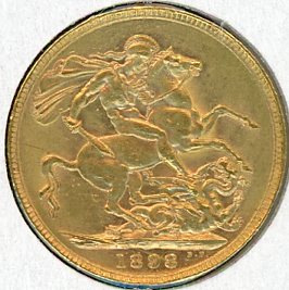 Thumbnail for 1898 Veil Head Gold Sovereign