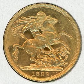Thumbnail for 1899S Australian Veil Head Gold Sovereign